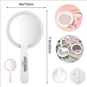 Rechargeable Foldable LED Lighted Handheld Mirror